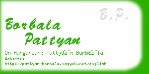 borbala pattyan business card